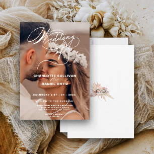 Elegant Floral Boho The Wedding Of  Photo   Invitation
