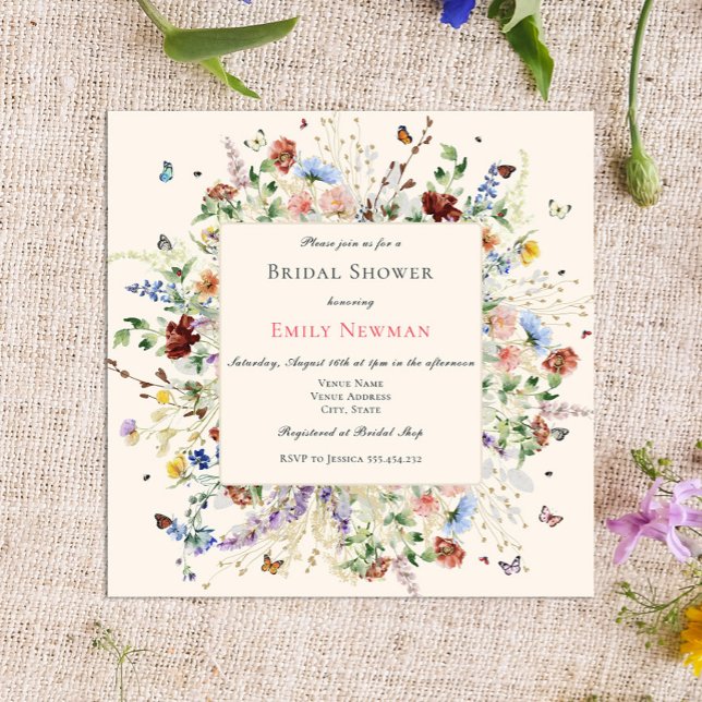 Elegant Floral Boho Watercolor Bridal Shower Invitation (Creator Uploaded)