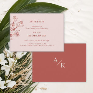Elegant Floral Boho Wedding After Party Enclosure Card