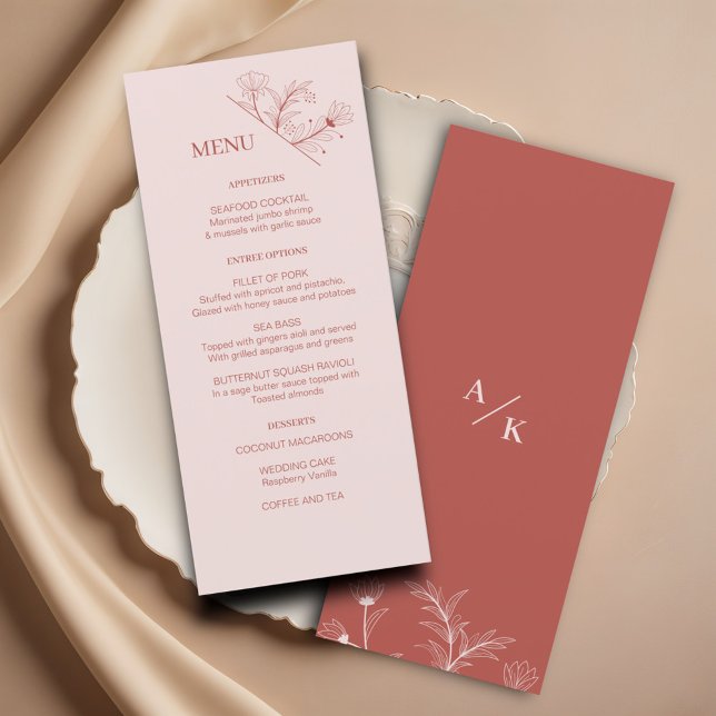 Elegant Floral Boho Wedding Menu (Creator Uploaded)