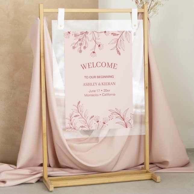 Elegant Floral Boho Welcome Wedding  Poster (Creator Uploaded)