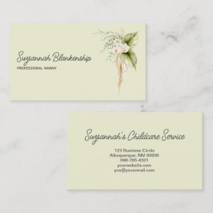 Elegant Floral Border Right Details On Back Business Card