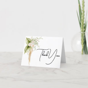 Elegant Floral Border  Thank You Card