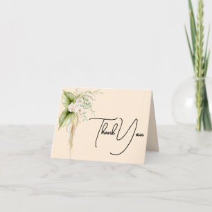 Elegant Floral Border Thank You Card