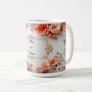 Elegant Floral Border With Vintage Design Coffee Mug