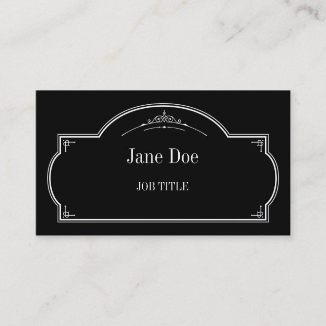 Elegant floral borders,white business card (Front)
