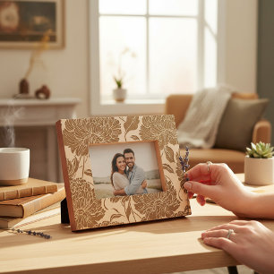 Elegant Floral Botanical Flower Pattern Etched Frames