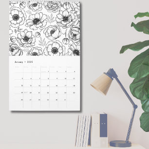 Elegant Floral Botanical Illustrated Calendar