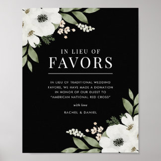 Elegant Floral Botanical Wedding In Lieu of Favour Poster