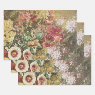 Elegant Floral Botanical Wrapping Paper Sheet