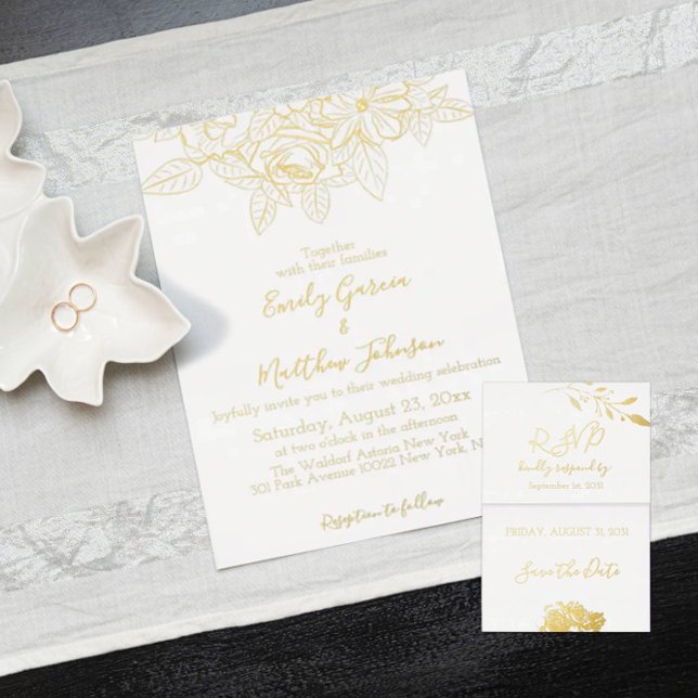 Elegant Floral Botaniqe Gold Foil Wedding (Creator Uploaded)