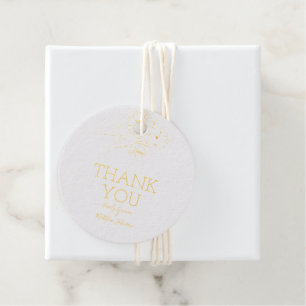 Elegant Floral Botaniqe Gold Foil Wedding Gift Tag