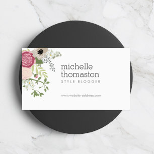 Elegant Floral Bouquet II Stylist, Blogger Business Card