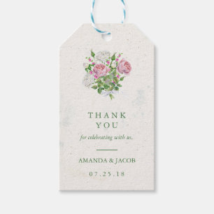 Elegant Floral Bouquet Thank Gift Tags