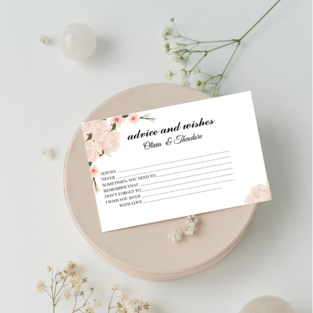 Elegant Floral Bridal Advice And Wishes Card (Creator Uploaded)