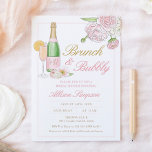 Elegant Floral Bridal Brunch and Bubbly Invitation<br><div class="desc">• Elegant Brunch and Bubbly Bridal Shower Invitation
Add custom text to the back to provide any additional information needed for your guests.</div>