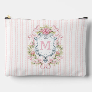 Elegant Floral Bridal Crest Accessory Pouch