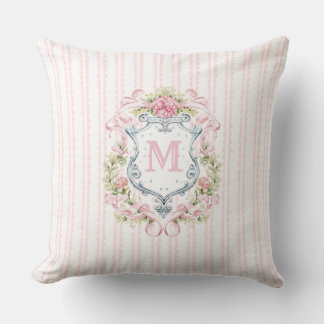 Elegant Floral Bridal Crest Cushion
