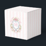 Elegant Floral Bridal Crest Favour Box<br><div class="desc">This elegant watercolor monogram crest adds a sophistication to this favour box.  Personalise this design with an initial in the crest.

Colours include,  light blue,  pink and grey.</div>