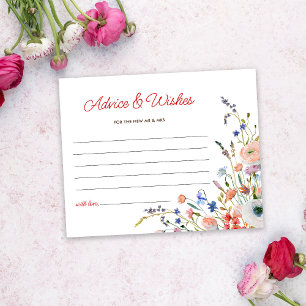 Elegant Floral Bridal Shower Advice and Wishes