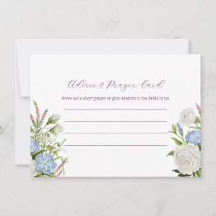 Elegant Floral Bridal Shower Advice & Prayer Card 