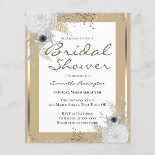 Elegant Floral Bridal Shower Budget Invitation