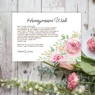 Elegant Floral Bridal Shower Enclosure Card
