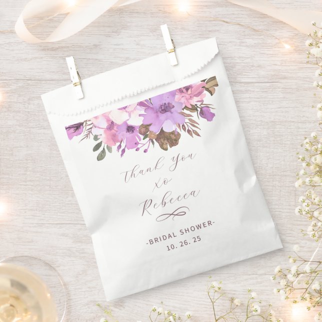 Elegant Floral Bridal Shower Favour Bags (Clipped)