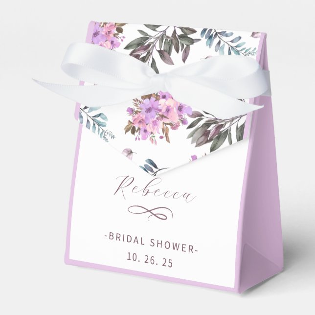 Elegant Floral Bridal Shower Favour Box (Front Side)