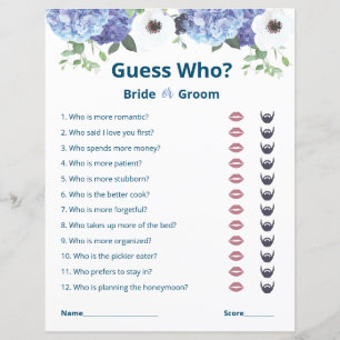 Elegant Floral Bridal Shower Game