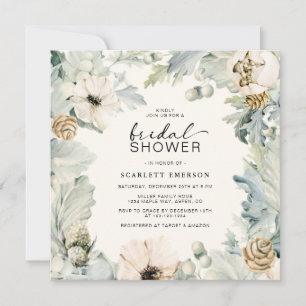 Elegant Floral Bridal Shower Invitation