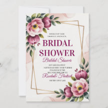 Elegant Floral Bridal Shower Invitation