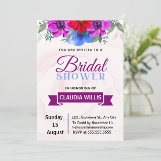 elegant floral bridal shower invitation
