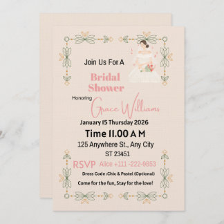 Elegant Floral Bridal Shower Invitation | Customiz
