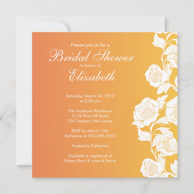 Elegant Floral Bridal Shower Invitation Fall (Front)