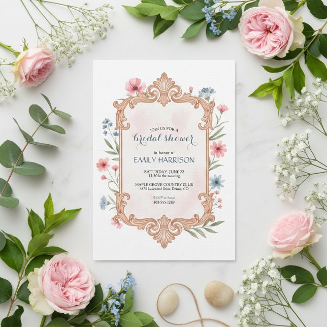 Elegant Floral Bridal Shower Invitation Frame (Creator Uploaded)