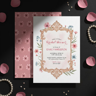 Elegant Floral Bridal Shower Invitation Frame