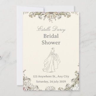 Elegant Floral Bridal Shower Invitation, Romantic Invitation
