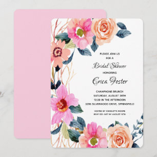 Elegant Floral Bridal Shower Invitations