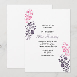Elegant Floral Bridal Shower Invitaton Card