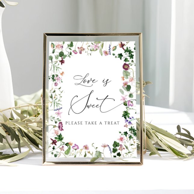Elegant Floral Bridal Shower Love is Sweet Poster (Creator Uploaded)