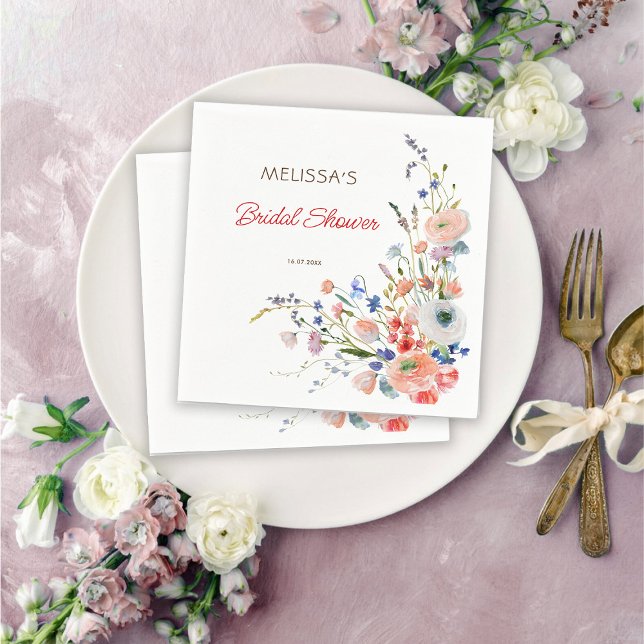 Elegant Floral Bridal Shower Napkin (Creator Uploaded)