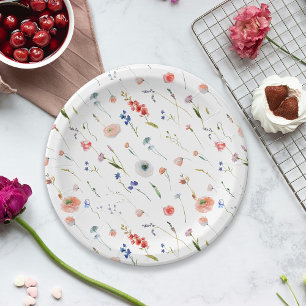 Elegant Floral Bridal Shower Paper Plate