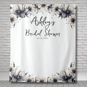 Elegant Floral Bridal Shower Photo Backdrop Tapestry