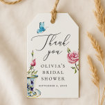 Elegant Floral Bridal Shower | Pink Rose Thank You Gift Tags<br><div class="desc">Add a beautiful finishing touch to your bridal shower favours with these elegant gift tags. Featuring soft watercolor roses and a delicate butterfly, the design brings a romantic and feminine feel that’s perfect for tea parties, garden gatherings, or floral themed celebrations. These tags are both practical and lovely. Whether tied...</div>