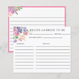 Elegant Floral Bridal Shower   Recipe Cards
