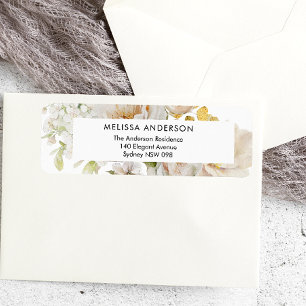 Elegant Floral Bridal Shower Return Address Label