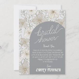 elegant floral bridal shower thank you card