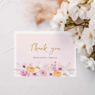 Elegant Floral Bridal Shower Thank You Card