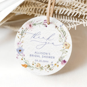 Elegant Floral Bridal Shower Thank You Favour Tags